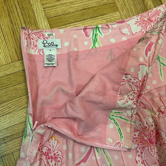 LILLY PULITZER SKIRT MINI PINK WHITE FLORAL DOTS BARBIECORE - Picture 3 of 6